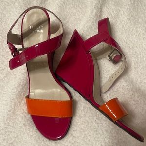 Stuart Weitzman wedges, Color pink and orange, Size 8.5